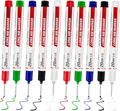 10 Pcs Long Head Deep Hole Marker – Long Nib Marker, Multi-Purpose Deep Hole