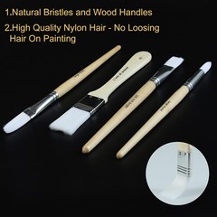Paint Brushes Set of 24 Pieces Wooden Handles Brushes with Canvas Brush Case,…