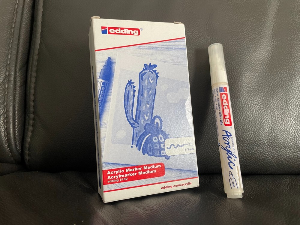 Acrylic Permanent Paint Marker Medium Edding 5100 White 2-3mm Bullet nib cheap