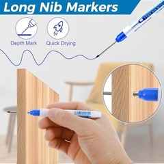 8Pcs Deep Reach Markers Waterproof Deep Hole Marker Pens 34mm Construction Marke