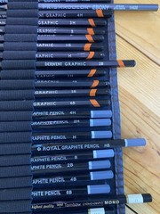 32 Pcs Derwent, Royal, Prismacolor & Tombow Pencils Kit Graphite Charcoal Roll
