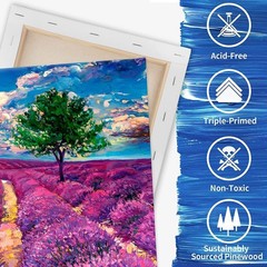 FIXSMITH Stretched Canvas for Painting, 4″x4″, 6″x6″, 8″x8″, 10″x10″, White