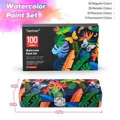 Watercolor Paint Set 100 Colors, Art Supplies Watercolors Kit Travel Water Co…