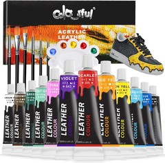 Colorful Acrylic Leather Paint for Shoe Painting- 12 Colors Leather Paint for