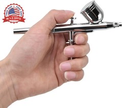 Gravity Feed Dual-Action Airbrush 0.3mm 7cc Cup Rust-Resistant for Crafts & Art