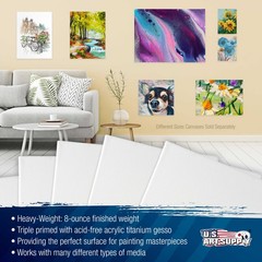 5 x 7 inch Super Value Quality Acid Free 12-Ounce Stretched Canvas 10-Pack