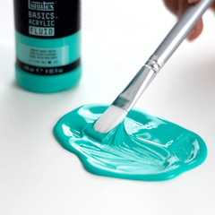 BASICS Acrylic Fluid Paint, 250Ml (8.5-Oz) Bottle, Titanium White