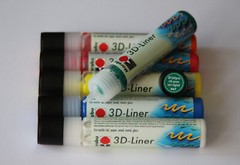 Marabu 3D Liner Paint Pens for Textile, Paper, Wood, Metal & Glass