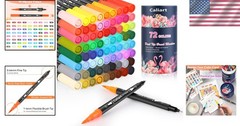 Multicolor 72-Piece Dual-Tip Brush Marker Set – Ideal for Coloring & Crafting