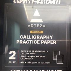 ARTEZA Calligraphy Paper Pad, 2-Pack – 9×12 Inch Pads with 50 Sheets, Black