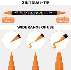 Paint Pens 30 Colors Acrylic Paint Pens Paint Markers Dual Tip Pens With Medium