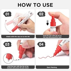 Oil-Based Fine Tip Paint Marker Pen – 2 Pack 0.9mm Fine Nib Permanent White