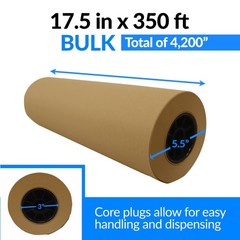 Reli. Kraft Paper Roll | 17.5″ x 350 Feet – Jumbo 1 Count (Pack of 1), Brown