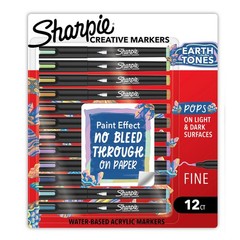 Creative Markers, Earth Tones, Water-Based Acrylic Paint Markers, Fine Tip, 1…