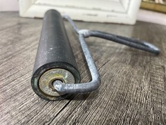 Vintage Rollrite 6″ Hard Rubber Brayer Roller Silver Frame Block Printing Ink