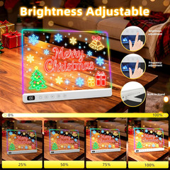 Led Drawing Board with 13 Light Effects, 16″ Rechargeable Glow Doodle LED Note B
