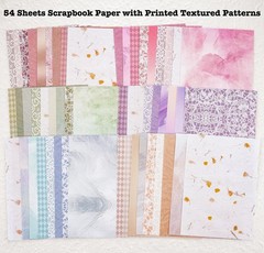 90 Sheets Scrapbook Paper and Decorative Mesh Fabric Assorted Set Multicolor