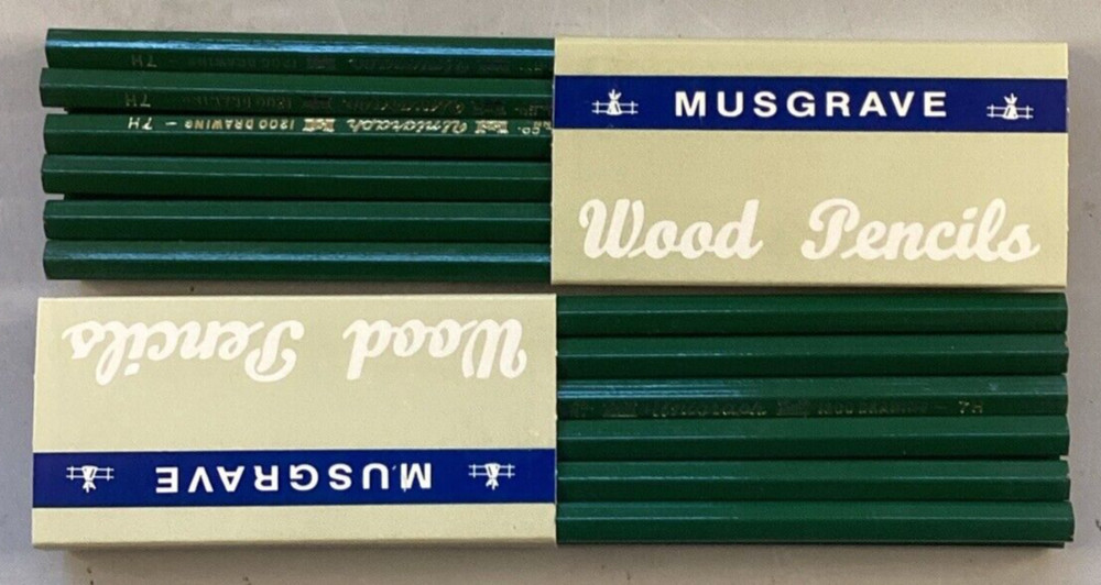 24 Musgrave Wood Drawing Drafting Pencils 1200 7H Unigraph – 2 packs of 12