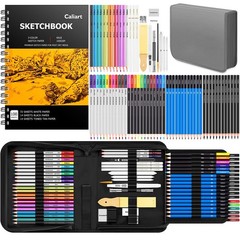 176PCS Art Supplies Sketching Kit with 100 Sheets 3-Color Sketch Book, Graphi…