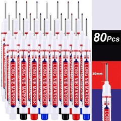 4-80Pcs 20mm Deep Hole Long Nib Head Marker For Metal Perforating Pen Waterproof