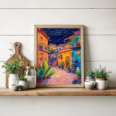 Paint by Numbers Kit for Adults Beginner,Street Oil Painting Kit Adult Paint
