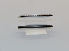 Chrome finish 5.6mm Sketch Pencil. Hand made with 2-Tone Amboyna Burl. #155