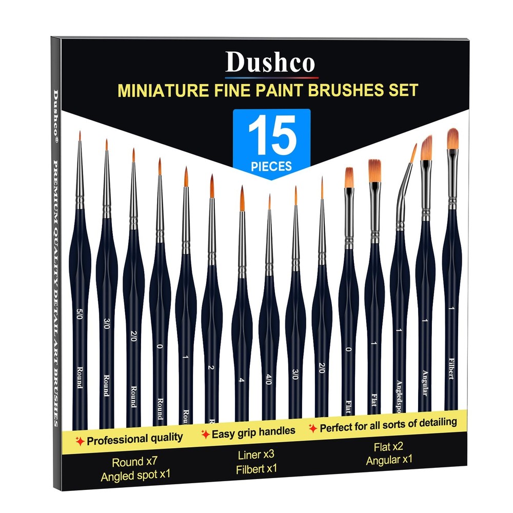 Detail Paint Brushes Set – 15pcs Miniature Paint Brushes, Art Painting for Ac…