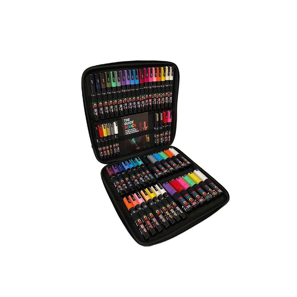 Posca Water Based Permanent Marker Paint Pens with Premium Quality Travel Cas…