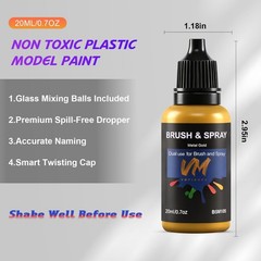 Miniature Acrylic Paint Set – 8 x 20ml Bottles for Figurines, Models & Airbrush