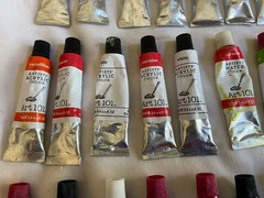 Lot of 47 Art 101 Acrylic/Water/Oil Paint Tubes – Multicolor – .4 oz – Most New
