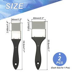 2 Pcs Silicone Painting Brush, Color Shaper Tool, (Black Grey, 1.5/2.3-Inch)