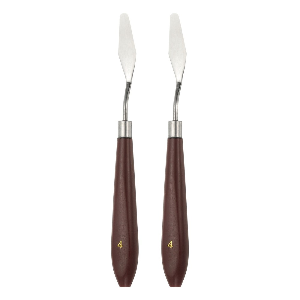 2pcs Painting Palette Knife 1.77 x 0.55 Inch Stainless Steel with Plastic Handle