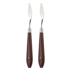 2pcs Painting Palette Knife 1.77 x 0.55 Inch Stainless Steel with Plastic Handle