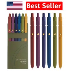 6 Pcs 0.5mm Fine Point Gel Pens – Vintage Gold for Smooth Writing & Journaling