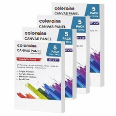 20-Pack Canvas for Painting, 5 of 5×7, 8×10, 9×12, 11×14 Inches – 100% Cotton…