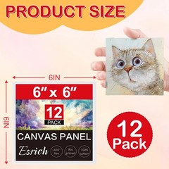 Small Canvases for Painting 6×6 inch 12 Pack Canvas Boards Cotton Painting Ca…