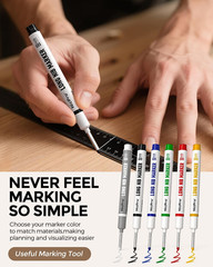 6 PCS Long Nib Marker Pens, 20mm Deep Hole Marker, 6 Pcs, Multicolor