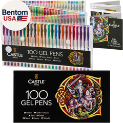 100 Gel Pens for Adult Coloring Set | Drawing, Scrapbooks, Journals | Amazing Co