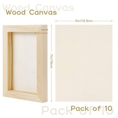 10 Pcs 5×7 Wood Panel Boards, Unfinished Wood Canvas Wooden for Painting, Art…