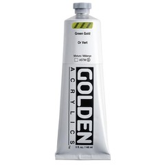 Heavy Body Acrylics Green Gold 5 Fl Oz Tube Professional Paint Transparent