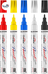 Oil-Based Fine Tip Paint Marker Pen – 5 Colors 0.9Mm Fine Nib Permanent Markers,