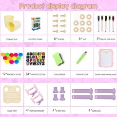 Educational Kids Easel with Accessories – Pink