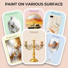 Nicpro Acrylic Paint Metallic 6 Colors Gold Silver Copper 24oz