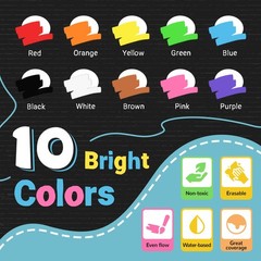 Sruoloc Window Chalk Markers For Glass Washable 10 Colors Jumbo Liquid Chalk