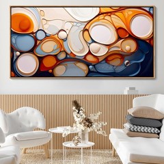 Large Abstract Wall Art: Framed Canvas for Living Room – Colorful Modern Aest…