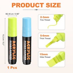 Light Blue/Light Yellow Poster Markers, 2Pcs Permanent Waterproof Markers