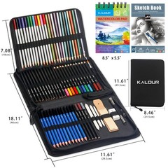 Juego De 76 Kits De Dibujo Y Bocetos: Suministros De Arte Profesional Con Cu…