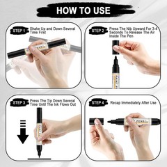 4 Count Dual Tip Oil Based Black White Paint Pen0.7mm & 3mm, White Permanent …