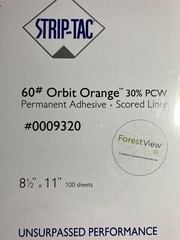 Strip-Tac 60# Astrobright Orbit Orange 8-1/2×11 label stock 100 sheets