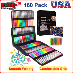 160 Pack Gel Pens for Adult Coloring Book, 80 Color Gel Pens Colored W 80 Rifill